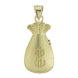 Picture of Diamond-Cut Money Bag Luck Pendant 10K Yellow Gold