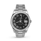 Picture of Rolex Datejust Diamond Bezel Watch 41mm Black Roman Dial | 3.15ct