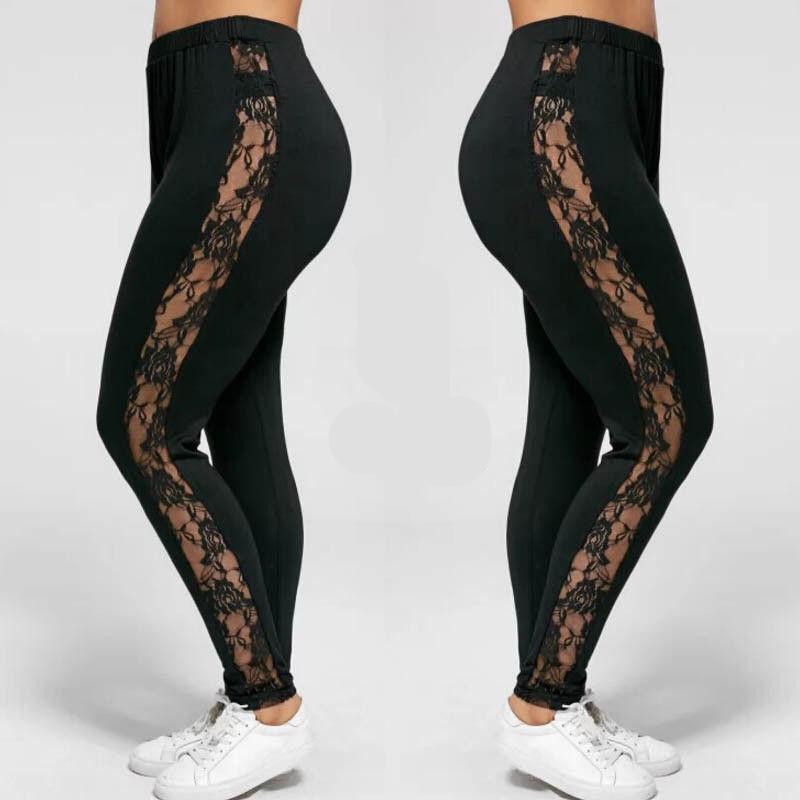 black lace leggings plus size