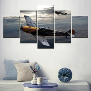 109 Luftwaffe Artwork World 5 Panels Painting Canvas Wall Decoration - Arts.Arch - Canvas Artwork Wall Decor