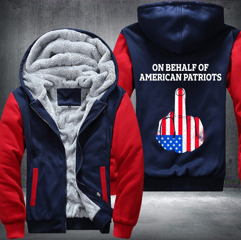 ON BEHALF OF AMERICAN PATRIOTS Fleece Hoodies Jacket