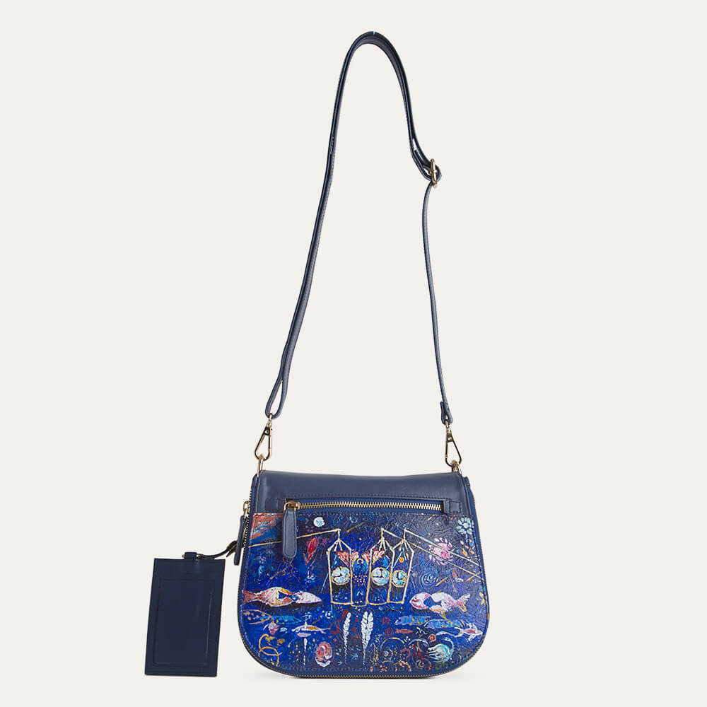 royal blue matty sling bag