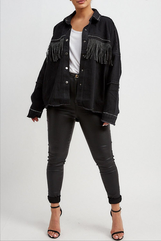 zara fringe denim jacket