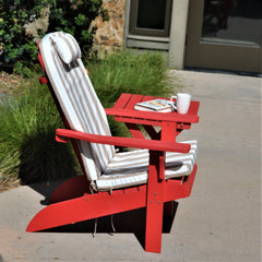 Red Adirondack Chair with seat cushion