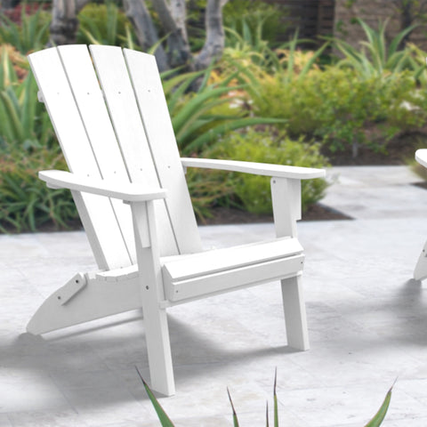 White PolyTEAK Modern Style Adirondack Chair
