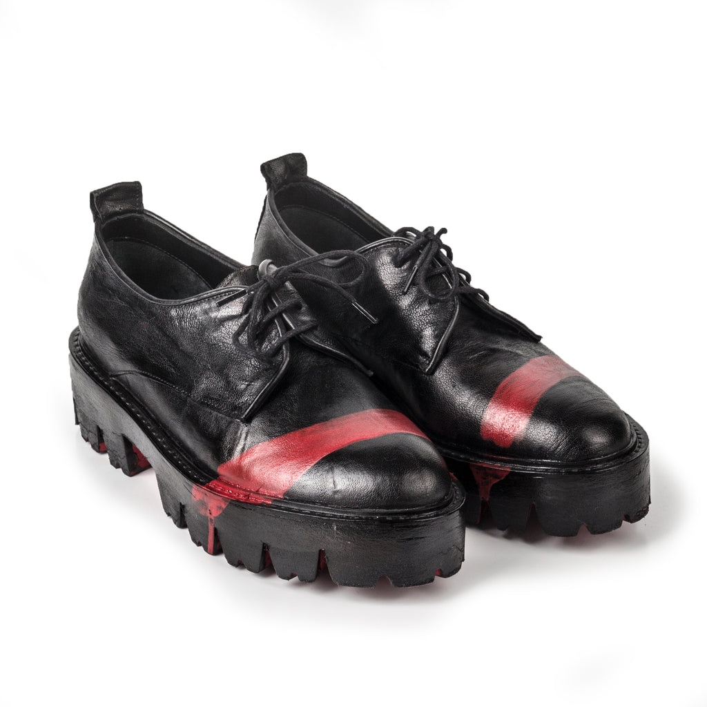 black leather designer shoes