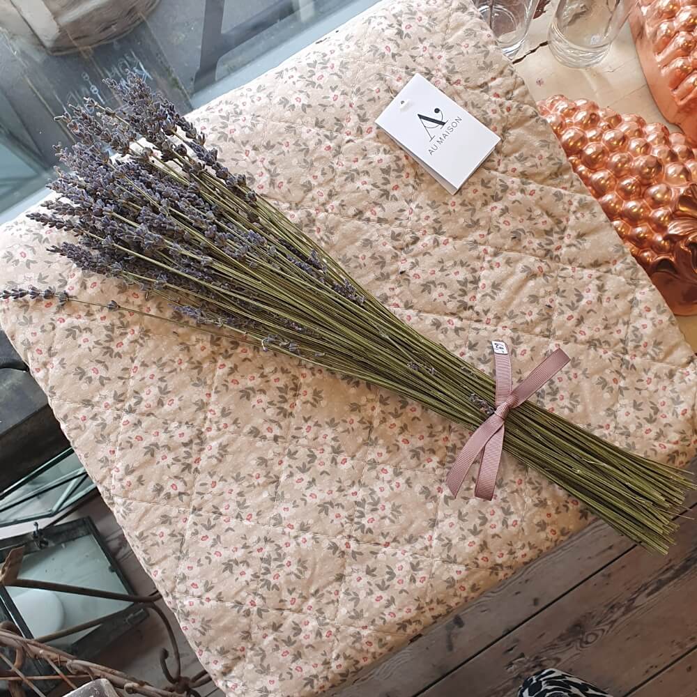 Quiltet Tæppe med små Blomster Beige