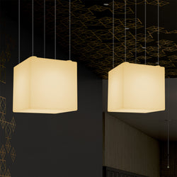 vragen alias Valkuilen Cube Suspension Light, Large Modern Pendant LED Lamp, 50 cm, E27, Warm – PK  Green UK