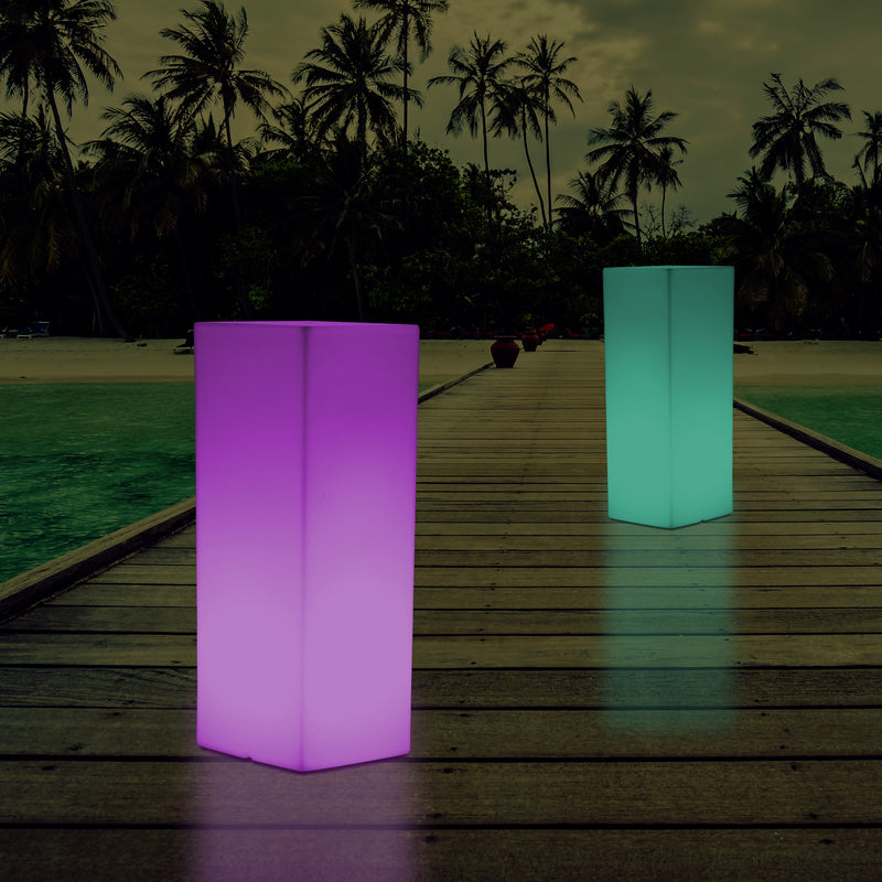 Outdoor Garden LED Plinth Pillar Column Floor Lamp, Mains Powered 5V Bollard, 110 x 30cm