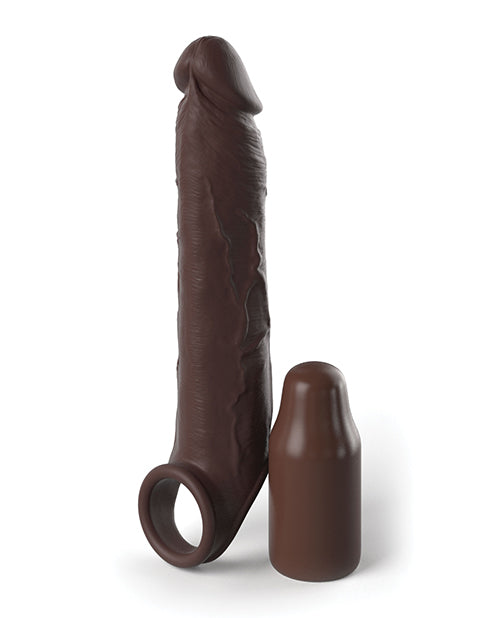 9 Inch Brown Hollow Strap-On Penis Extension with Balls by Fetish Fant