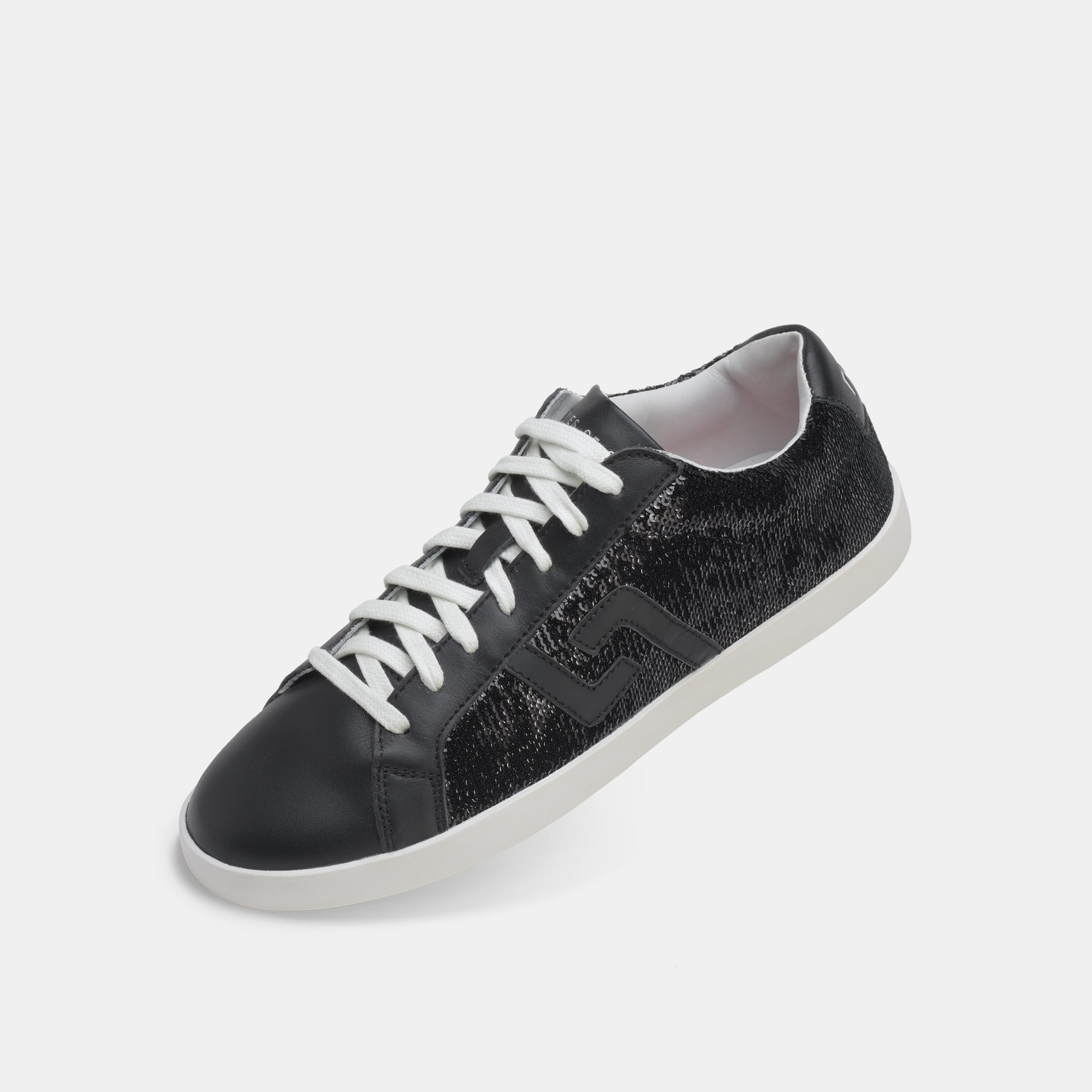 black sequin sneakers