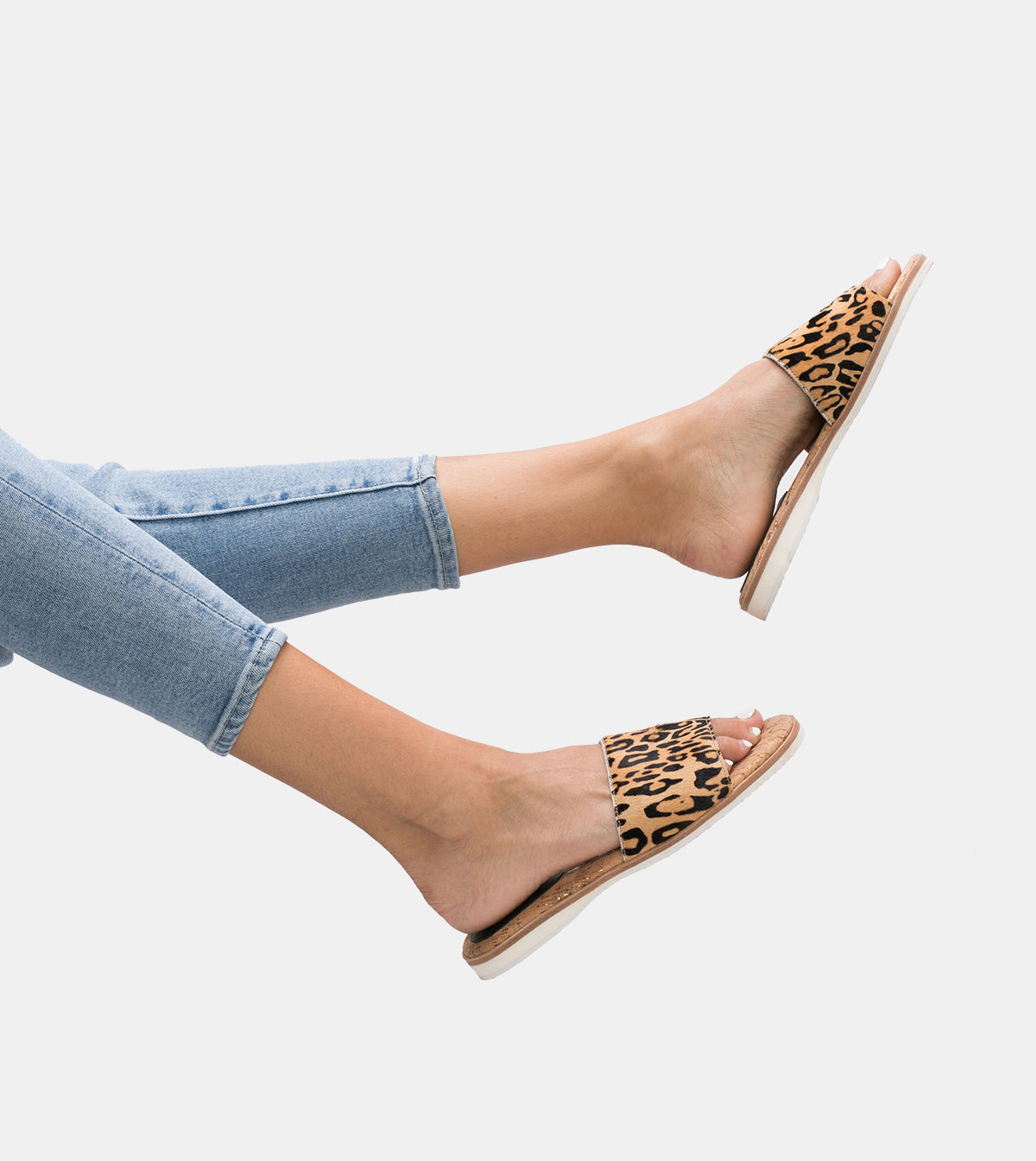 leopard sandal slides