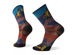 Cycle Zero Cushion Divide Trail Print Crew Socks