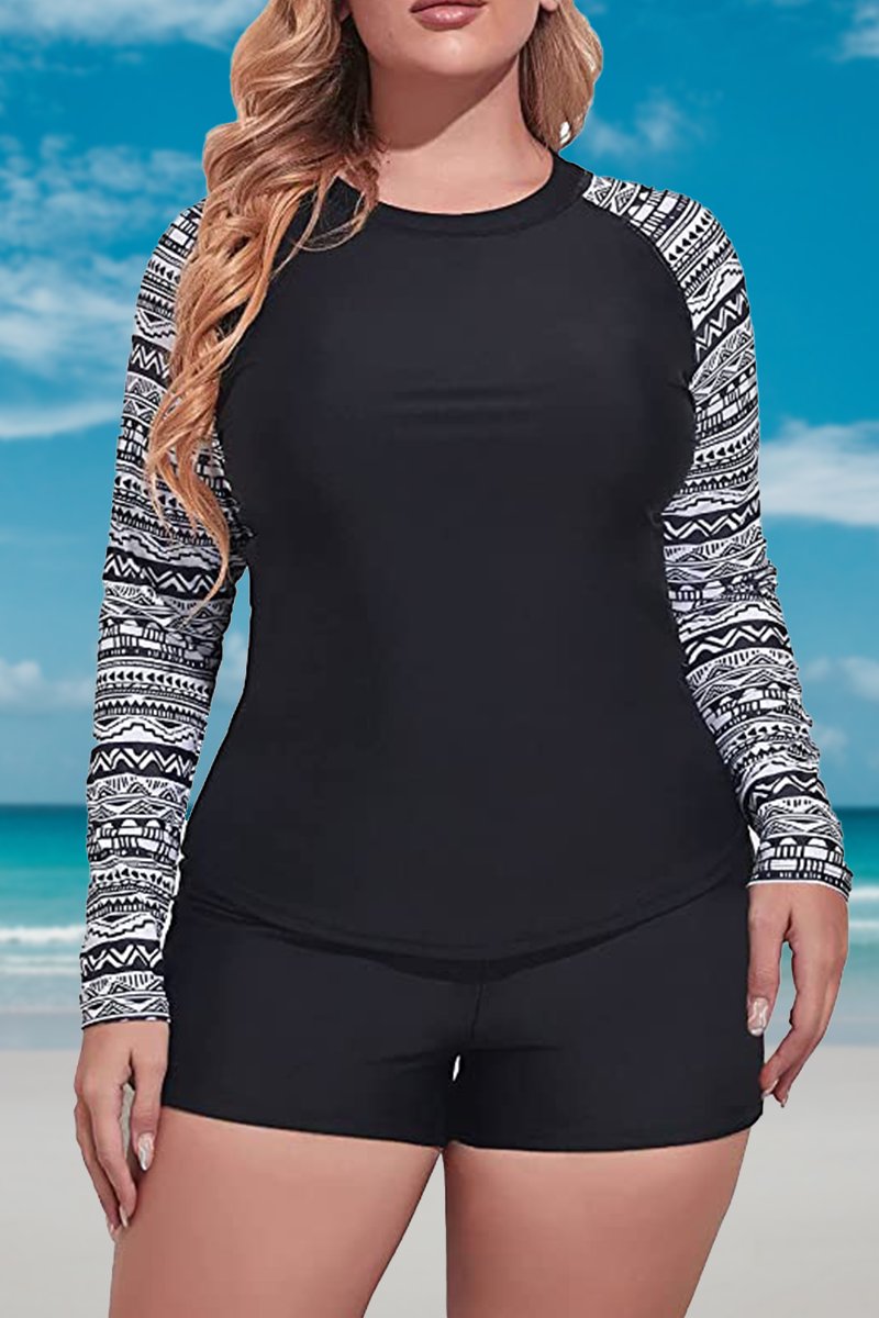 Plus Size Women Rash Guard Swimsuit - Beach Bum Store