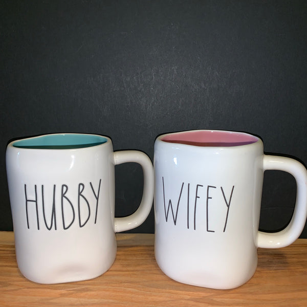 hubby and wifey mugs rae dunn