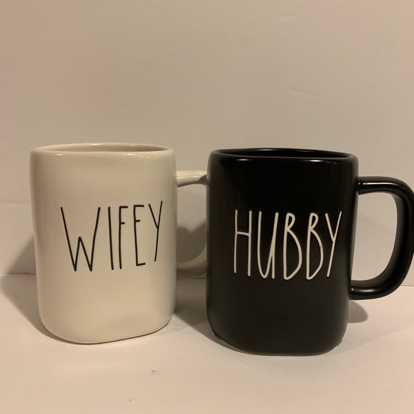 hubby and wifey mugs rae dunn