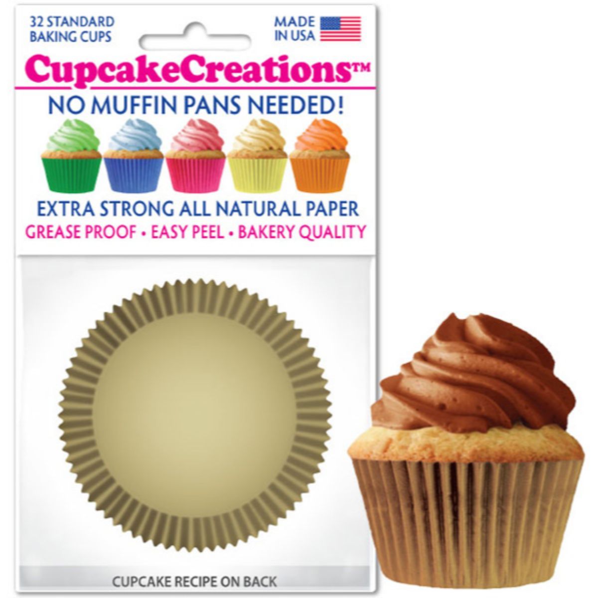 Rose Gold Standard Size Cupcake Wrappers & Liners | Bakell Baking Products