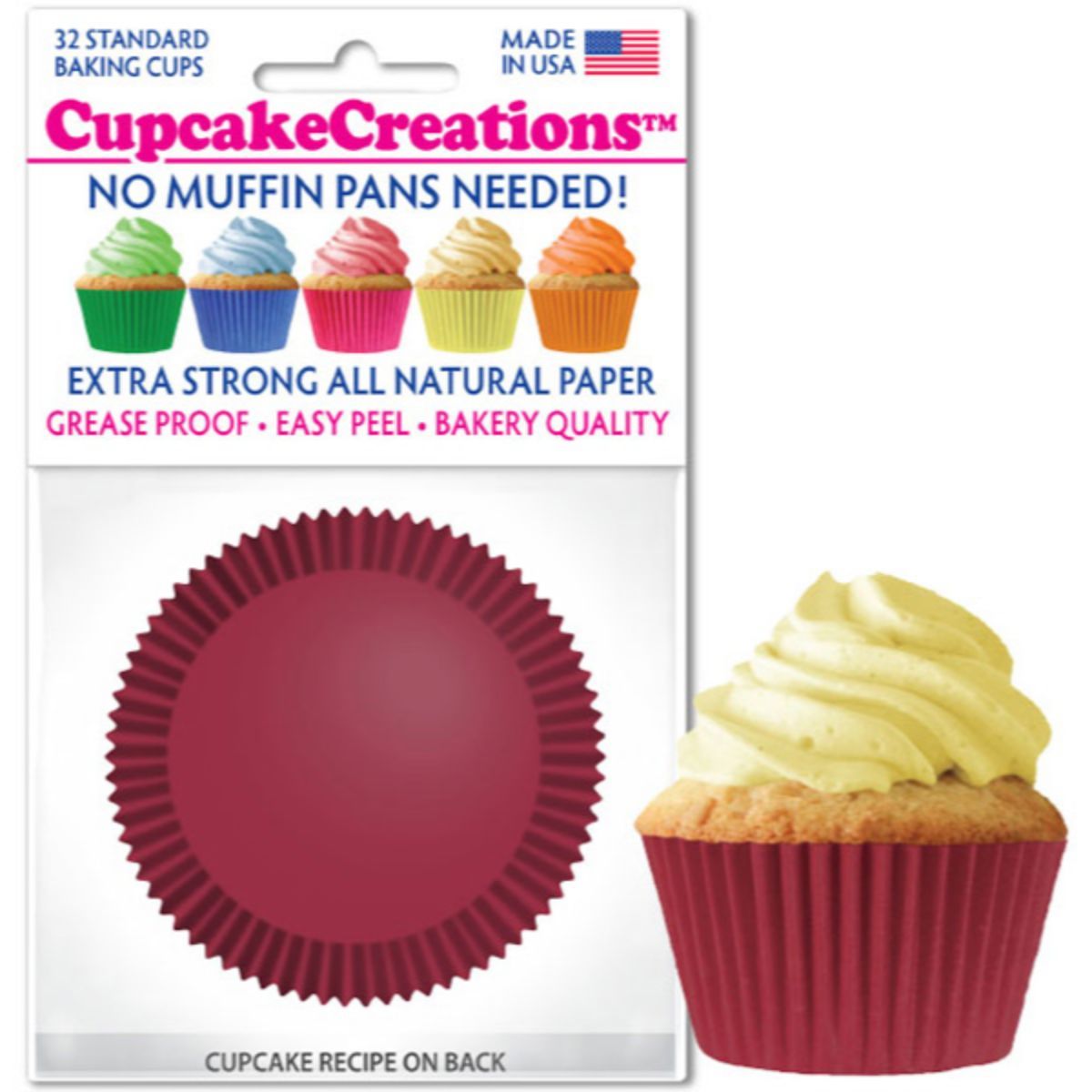 Red Candy Cane, Jumbo Bake Cups - 35ish Cupcake Liners – Frans Cake and  Candy