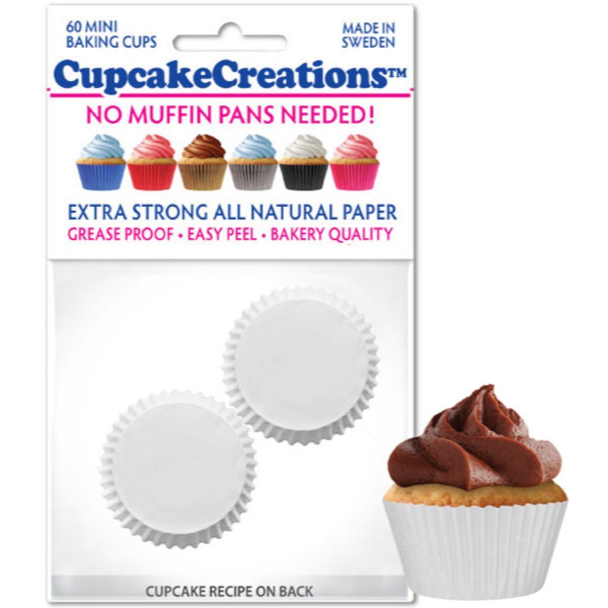 Cupcake Creations Off White No Muffin Pan Required 24 Jumbo Baking Cups New!