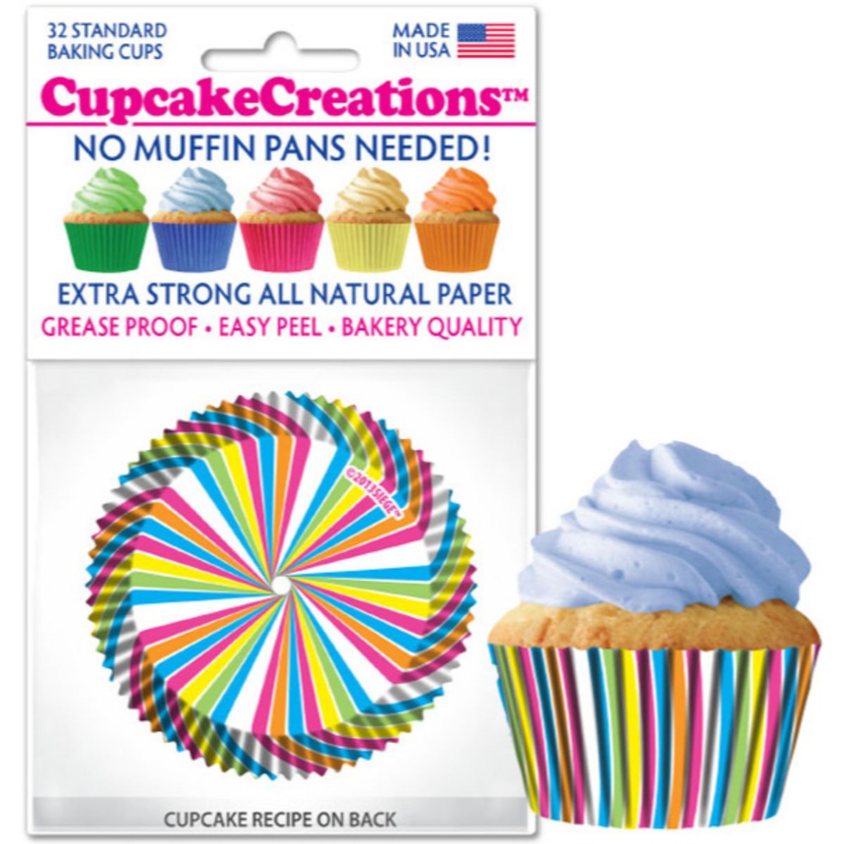 Bright Rainbow Jumbo Cupcake Liners Extra Large Muffin Baking Cups  350-Count