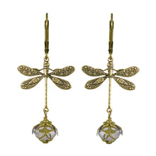 Load image into Gallery viewer, Fairyland: Dragonfly Daze Earrings Gold and Lavander
