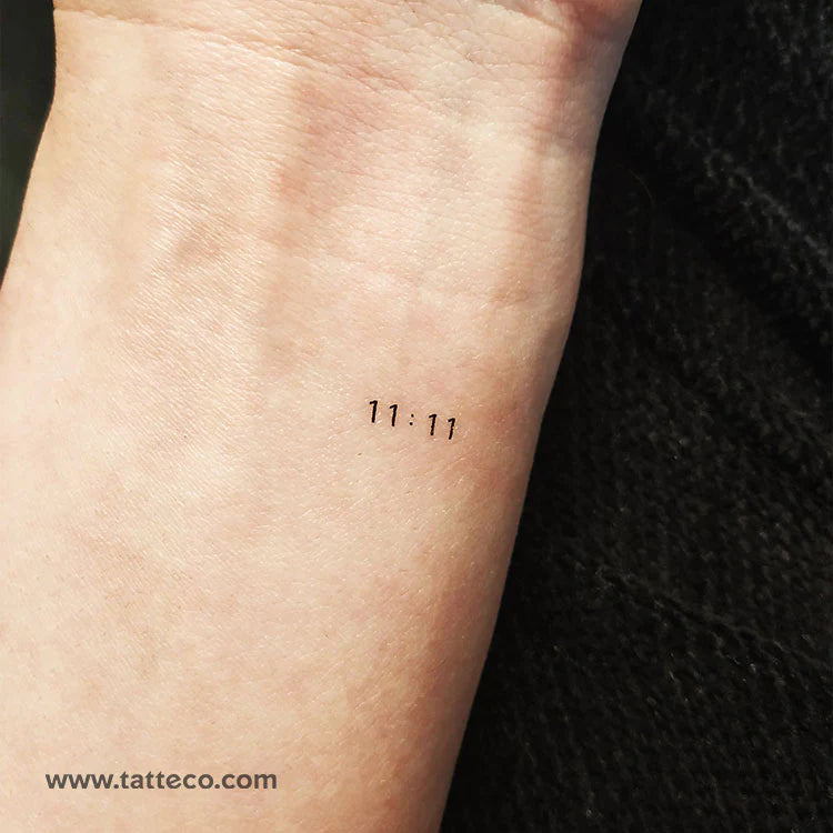 111 Angel Number Tattoo by katalinamolnar  Tattoogridnet