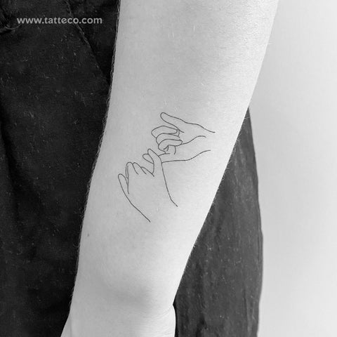 Tattoo uploaded by JenTheRipper • Single line pinky promise tattoo by  Shehan #singleline #Shehan #linework #minimalistic #pinkypromise #abstract  • Tattoodo