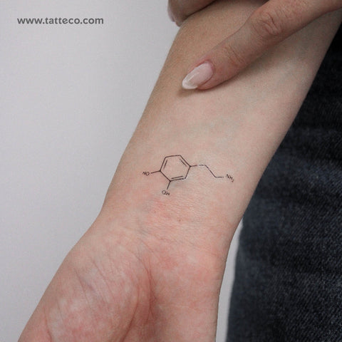 First tattoo, chemical symbol for serotonin :) done by Tiffani Gruver @  addictions in ink, Wichita KS : r/tattoos