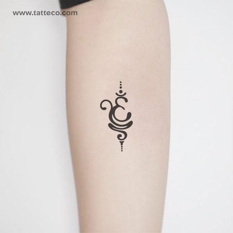 Om Unalome breathe symbol temporary tattoo