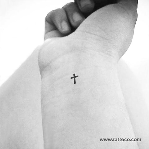 Minimalist cross eco-friendly temporary tattoo