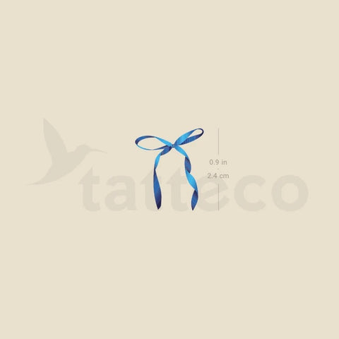 Bow tattoos: blue bow tattoo