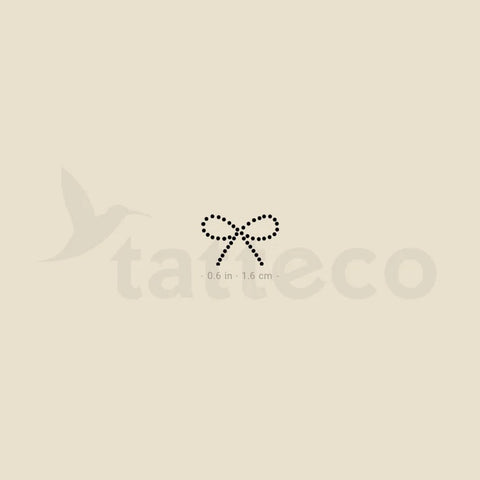 Bow tattoos: bow made from dots tattoo