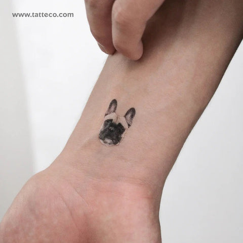 Dog Tattoos: Color tattoo of French Bulldog's face