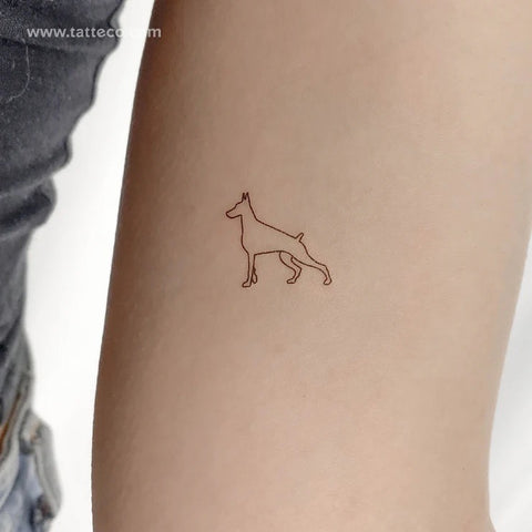 Dog Tattoos: Doberman outline tattoo
