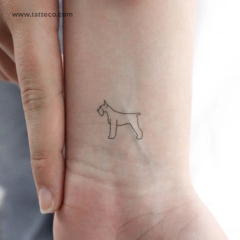 Dog Tattoos: Schnauzer fine line temporary tattoo
