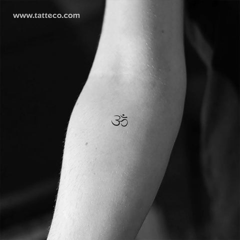 Fine line Om temporary tattoo