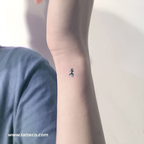 Blue fish temporary tattoo