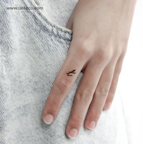Friendship tattoo: tiny t initial finger bff tattoo