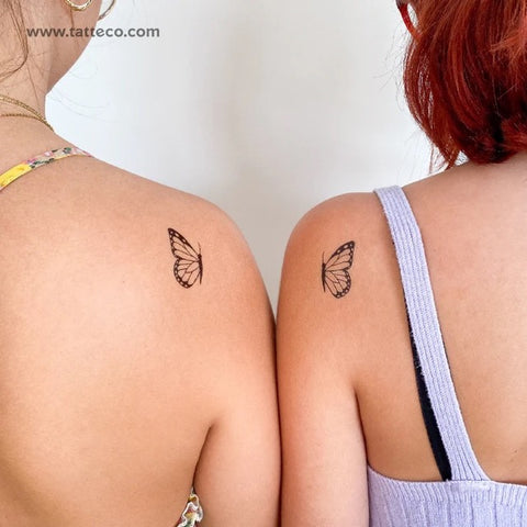 Friendship tattoos: Matching butterfly bff tattoos
