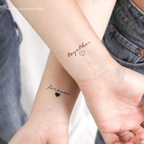 Friendship tattoos: Matching together forever best friend temporary wrist tattoos