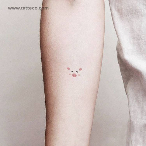 Cute pig face temporary tattoo