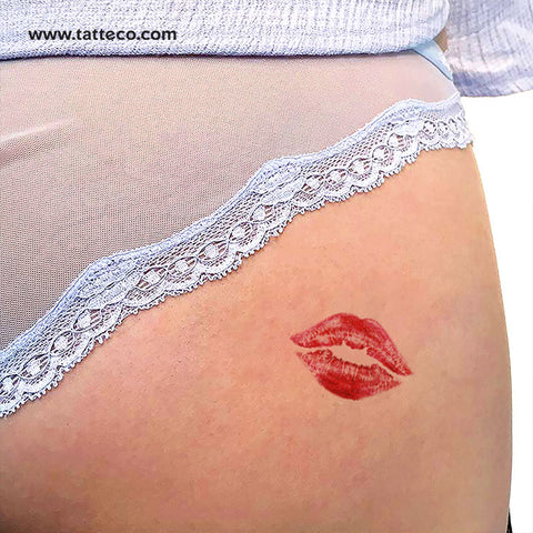 Kiss mark temporary tattoo