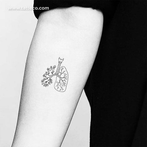 Floral lungs temporary tattoo