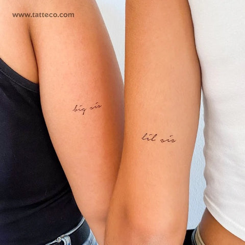 Matching sister tattoos: big sis lil sis tattoos