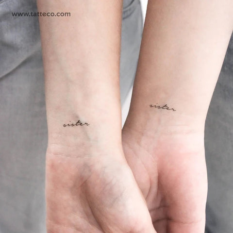 Matching sister tattoos: Sister word tattoo
