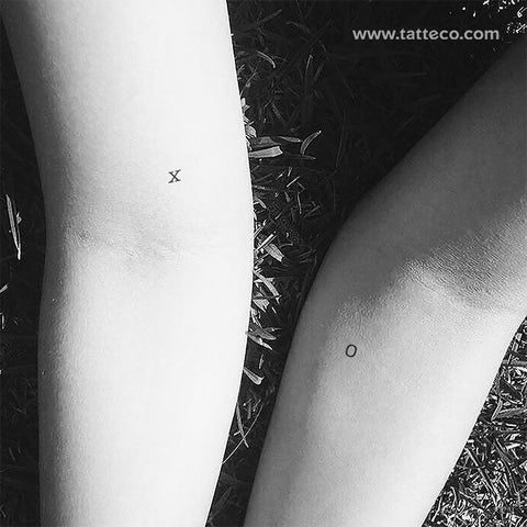 Environmentally-friendly Matching X and O Temporary Tattoos