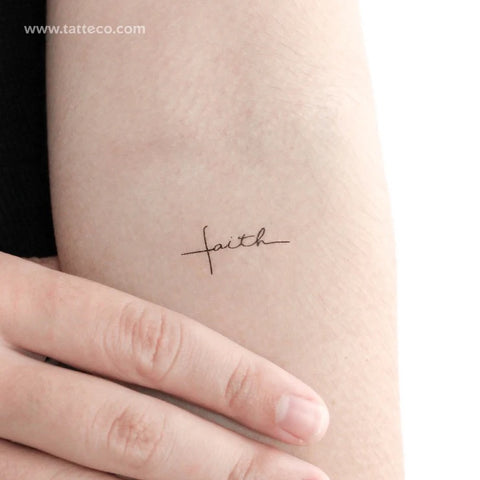 Minimalist Christian Tattoos: Handwriting faith tattoo