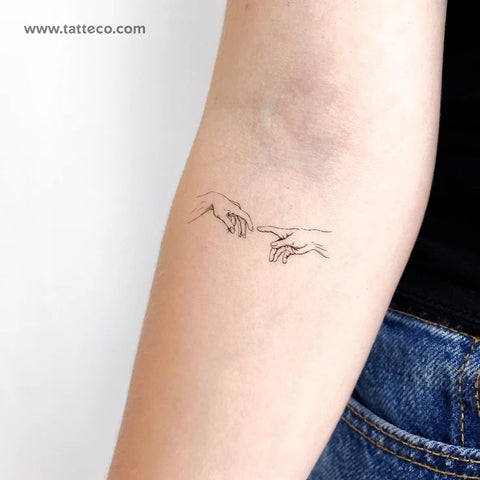 Minimalist Christian Tattoos: Fine line creation of Adam tattoo