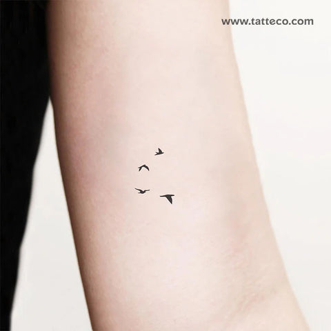 Minimalist flying birds temporary tattoo