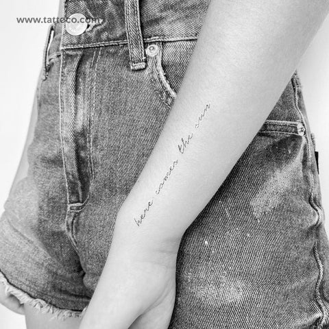 Music tattoos: Here comes the sun lyric tattoo